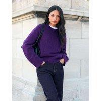 RO&ZO Wool Blend Textured Jumper with Mohair Purple