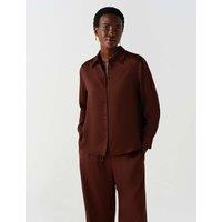 Ghost Satin Collared Shirt Brown