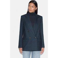 Jigsaw Prince Of Wales Check Double Breasted Blazer Navy