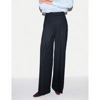 Jigsaw Pleat Front Wide Leg Trousers Navy