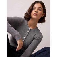 RO&ZO Ribbed Round Neck Regular Fit Bodysuit Dark Grey