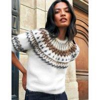 RO&ZO Wool Blend Fair Isle Round Neck Jumper Ivory Mix