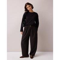 RO&ZO Checked Pleat Front Barrel Leg Trousers Brown Mix