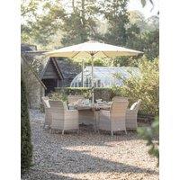 Bramblecrest Patagonia Rattan 6 Seater Dining Set Oatmeal