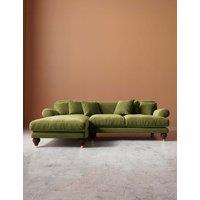 Swoon Willows Easy Velvet Left Corner Sofa Green