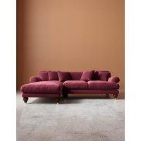 Swoon Willows Easy Velvet Left Corner Sofa Burgundy