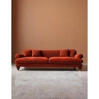Swoon Willows Crushed Velvet 3 Seater Sofa Dark Orange