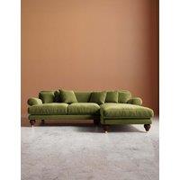 Swoon Willows Easy Velvet Right Corner Sofa Green