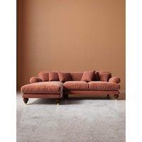 Swoon Willows Easy Velvet Left Corner Sofa Brown