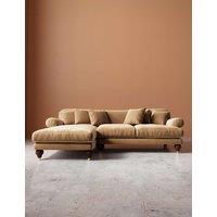 Swoon Willows Easy Velvet Left Corner Sofa Tan