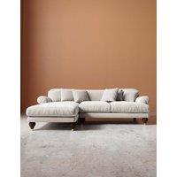 Swoon Willows Crushed Velvet Left Corner Sofa Cream