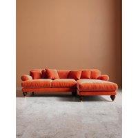 Swoon Willows Easy Velvet Right Corner Sofa Orange