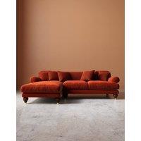 Swoon Willows Crushed Velvet Left Corner Sofa Dark Orange