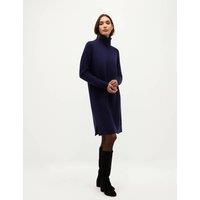 HOBBS Merino Wool Blend Knitted Dress with Alpaca Dark Navy