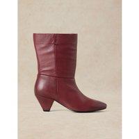 White Stuff Chrissie Leather Slouch Ankle Boots Dark Red