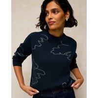 White Stuff Sparkly Jumper Navy Mix