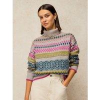 White Stuff Wool Rich Fair Isle Roll Neck Jumper Natural Mix