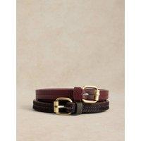 White Stuff 2 Pack Leather Belt Brown Mix