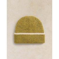 White Stuff Emma Colour Block Beanie Hat Medium Green