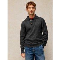 White Stuff Milton Wool Rich Shawl Neck Jumper Medium Grey