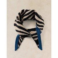 White Stuff Jacquard Animal Print Triangle Scarf Black Mix