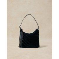White Stuff Sophia Velvet Mini Tote Bag Dark Navy