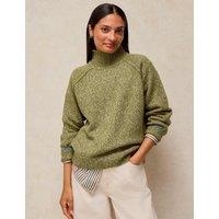 White Stuff Talia High Neck Jumper Medium Green