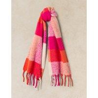 White Stuff Shelley Brushed Checked Scarf Pink Mix