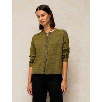 White Stuff Sansa Wool Blend Sparkly Cardigan Medium Green