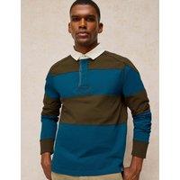 White Stuff Cooper Pure Cotton Rugby Shirt Teal Mix