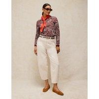 White Stuff Clara Pure Cotton Crew Neck T-Shirt Brown