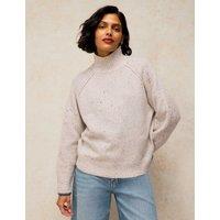 White Stuff Talia High Neck Jumper Light Grey