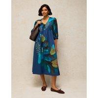 White Stuff Lucy V-Neck Midi Dress Teal