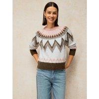 White Stuff Blurred Fair Isle Jumper Natural Mix