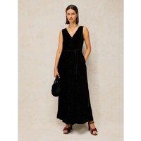 White Stuff Poppy Velvet Short Sleeve Jumpsuit Black Mix