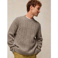 White Stuff Berkley Wool Rich Cable Crew Neck Jumper Natural Mix