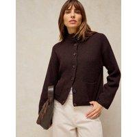 White Stuff Margot Collared Cardigan Brown