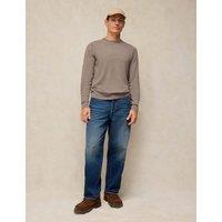 White Stuff Pure Extra Fine Merino Wool Crew Neck Jumper Natural Mix