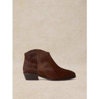 White Stuff Wide Fit Leather Animal Print Ankle Boots Brown