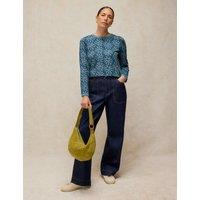 White Stuff Clara Pure Cotton Crew Neck T-Shirt Blue