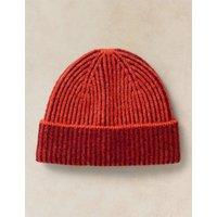 White Stuff Two Tone Ribbed Beanie Orange Mix