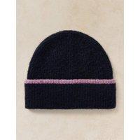 White Stuff Emma Colour Block Beanie Hat Dark Navy