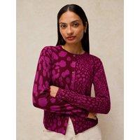 White Stuff Lois Pure Cotton Printed Cardigan Pink Mix