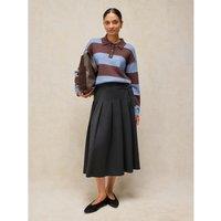 White Stuff Kali Flannel Midi Kilt Skirt Grey