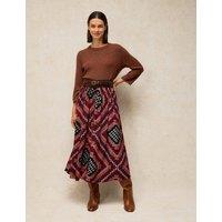 White Stuff Leela Flared A Line Midi Skirt Plum