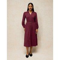 White Stuff Reegan Jersey Embroidered Midi Dress Plum