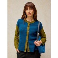 White Stuff Sansa Wool Blend Stitch Cardigan Teal Mix