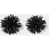 M&S Faceted Bead Spray Earrings Black
