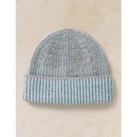 White Stuff Two Tone Ribbed Beanie Grey Mix