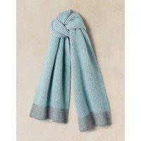 White Stuff Two Tone Ribbed Knit Scarf Grey Mix